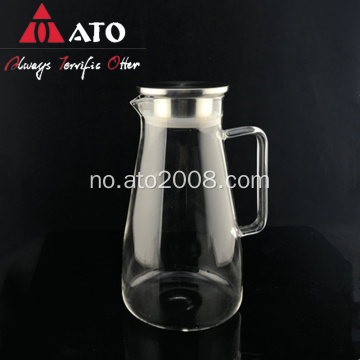 Ato klar borosilikat glass pitcher med rustfritt stål